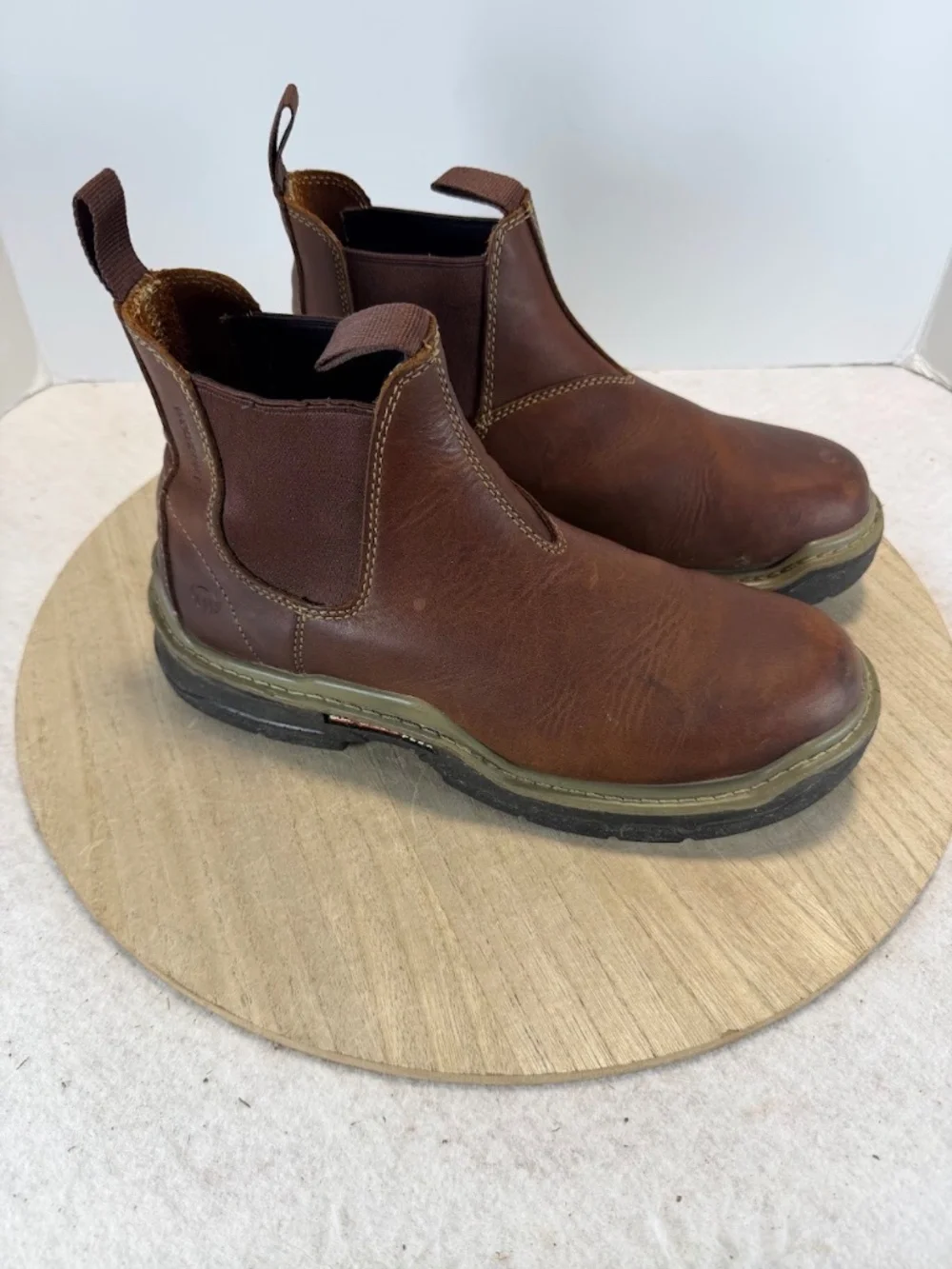 Wolverine DurShocks Flex W210116 Mens 9.5 M Brown Leather Chelsea Work Boots